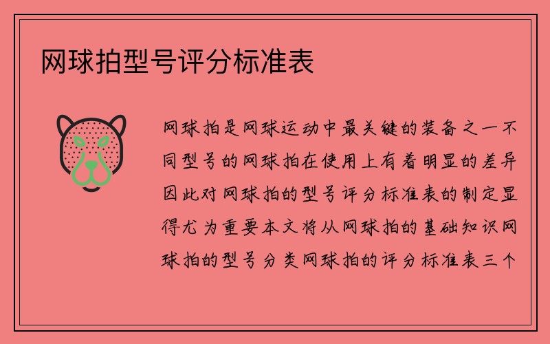 网球拍型号评分标准表