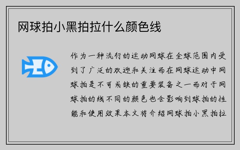 网球拍小黑拍拉什么颜色线